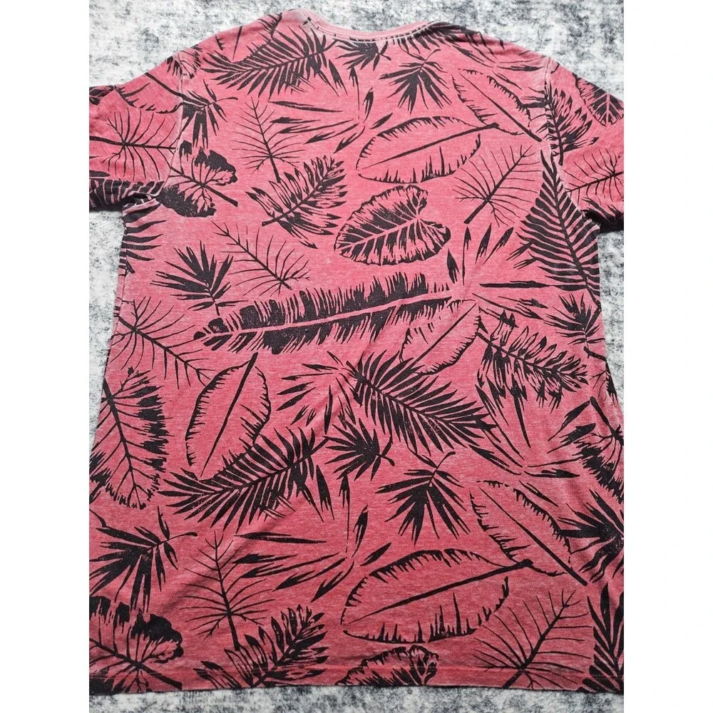 True Religion T-Shirt Mens Size 3XL XXXL Red Logo Palm Trees Buddha Fashion